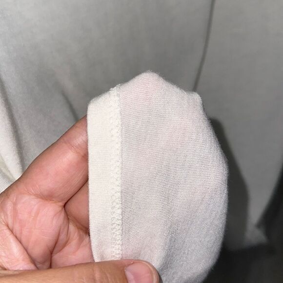 Lucky Brand S Ivory Classic Navy Logo Short Sleeve Tee Cloud Dancer - Picture 7 of 11